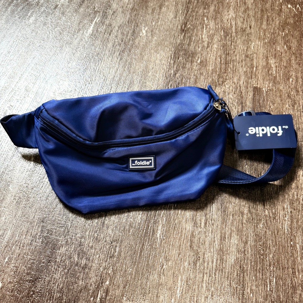 The Foldie Belt Bag Unisex OS Navy Blue Nylon Travel Fanny Pack Crossbody Waist